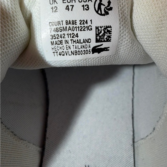 Lacoste White Low-Top Sneakers with Green Croc Accent - Picture 5 of 6